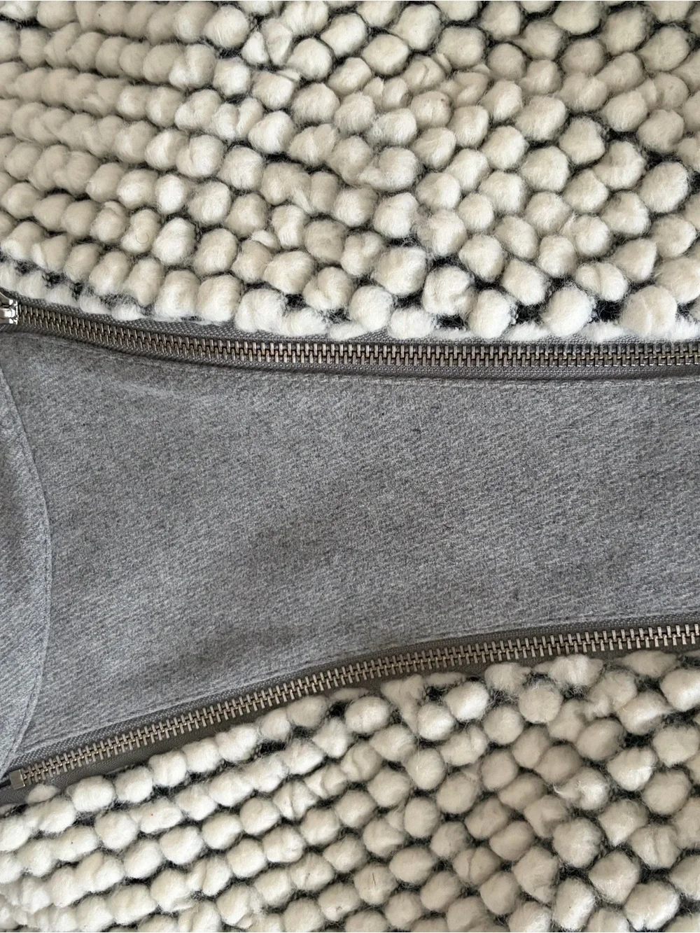 Eleven Paris Cream Textured Teddy Bomber Jacket